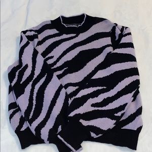 NWT Who What Wear // Purple & Black Zebra Sweater
